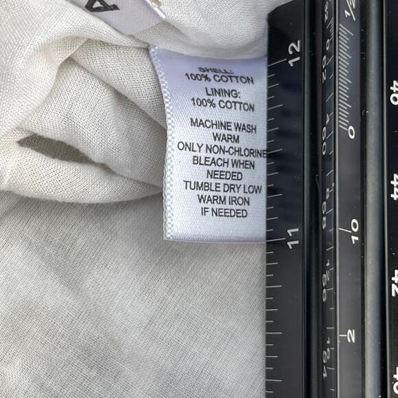 Anne Taylor Loft Womens Size 4 Mini Skirt Dotted Green Tan White Ruffled Lined - Picture 12 of 15